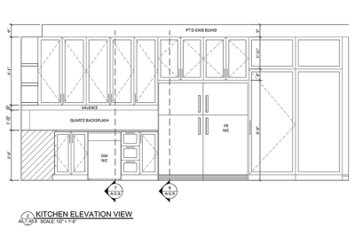 Suite 1 Kitchen Elevation View Plans 2