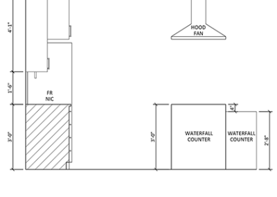 Suite 1 Kitchen Elevation View Plans 3