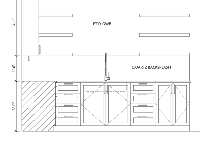 Suite 2 Kitchen Elevation View Plans 3