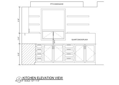 Suite 4 Kitchen Elevation View Plans 3