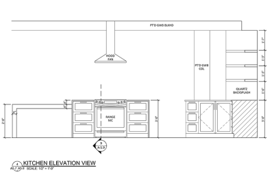 Suite 6 Kitchen Elevation View Plans 4