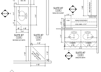 Suite 7 Closet Entry Bathroom Plans
