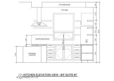 Suite 7 Kitchen Elevation View Plans