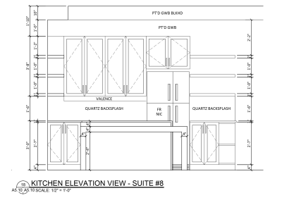Suite 8 Kitchen Elevation View Plans 2